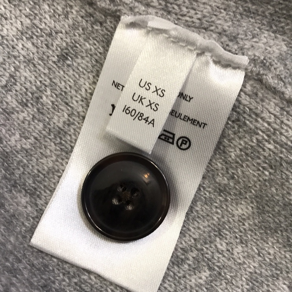 🐲💙  Maeve by Anthropologie Cashmere Collection Essa Grey Button Down Cardigan - Picture 11 of 15